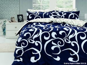 Летний постельный набор Softness Quilt Set "Ruya Navy Blue"